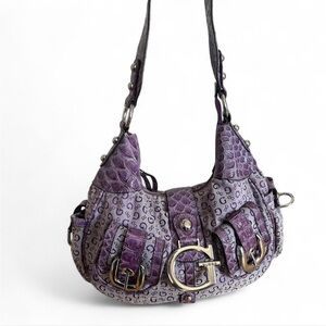Vintage Y2K Guess purple monogram shoulder bag💜💜